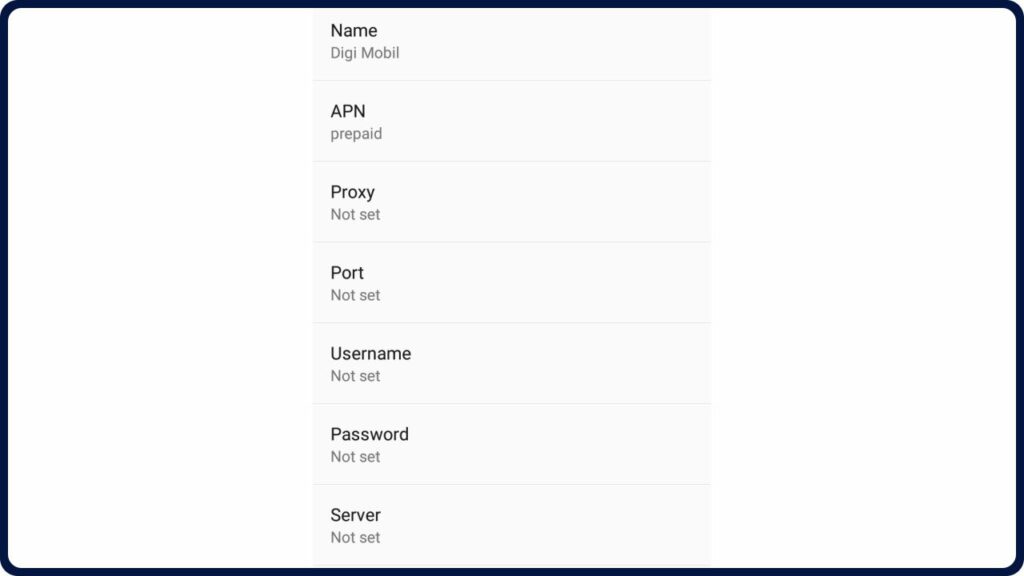 cara setting apn digi