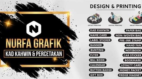 Nurfa Grafik - Kad Kahwin, Sticker, Banner, Bunting, & Percetakan Kedai Sticker Kedah